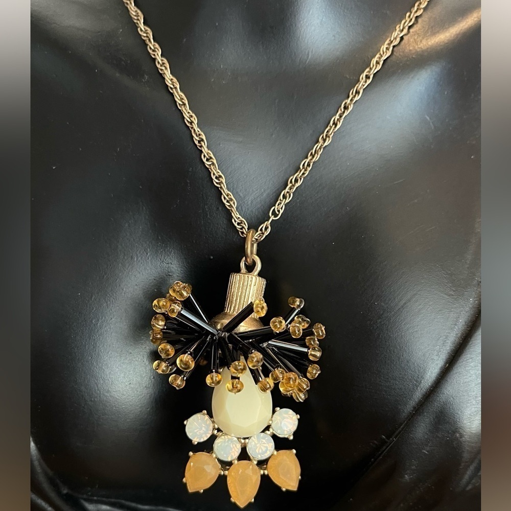 J. Crew Gold tone statement lariat necklace